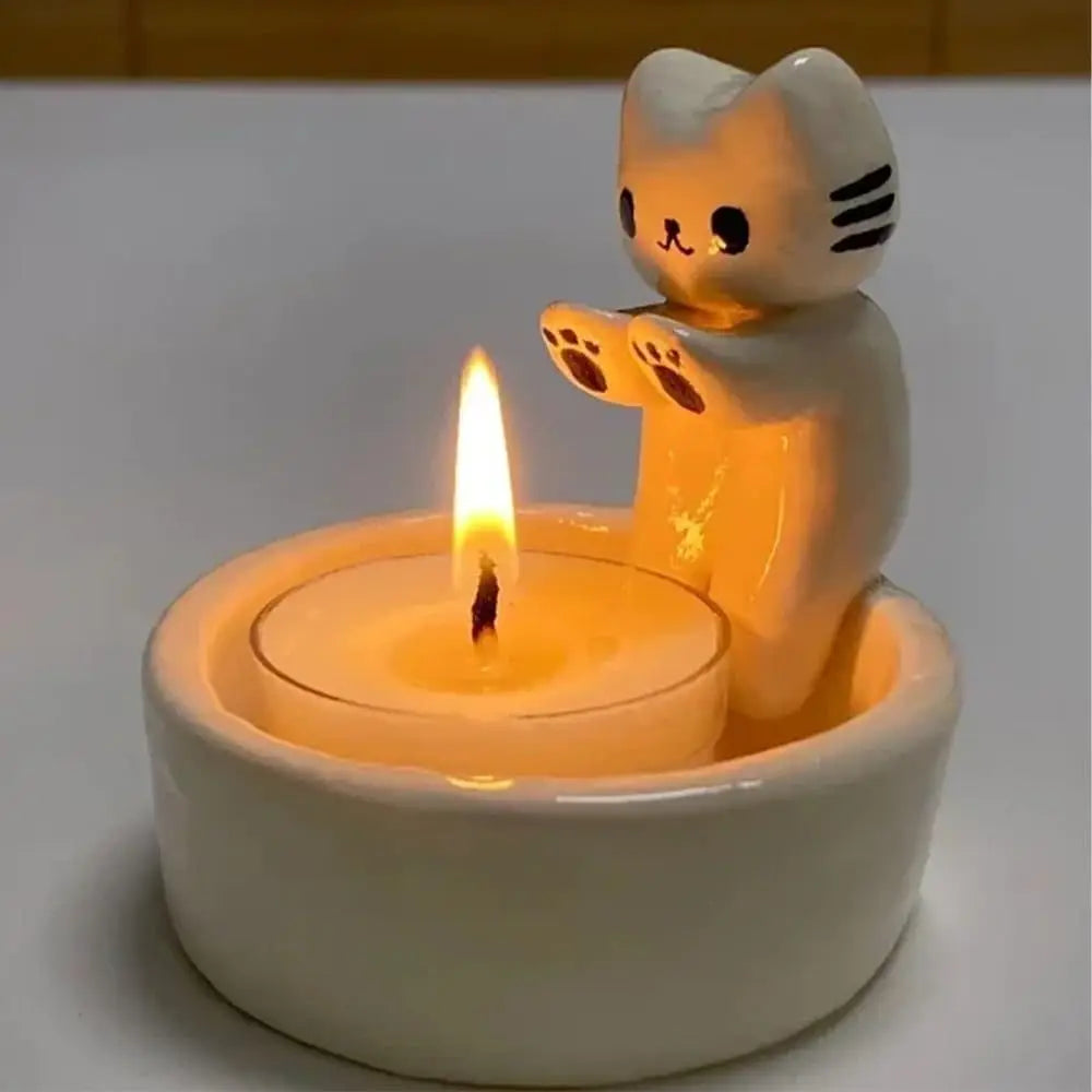 Handmade Kitty Candle Holder